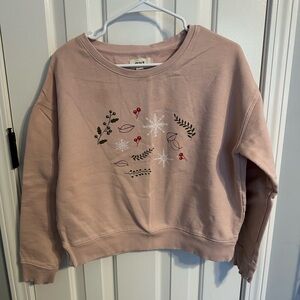 Pact Light Pink Holiday Sweatshirt